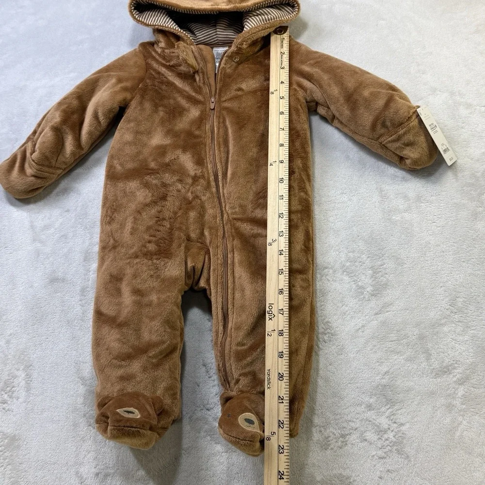 Just One You Carter's Baby Bear Pram Bunting 6M Brown Plush Hooded NWT